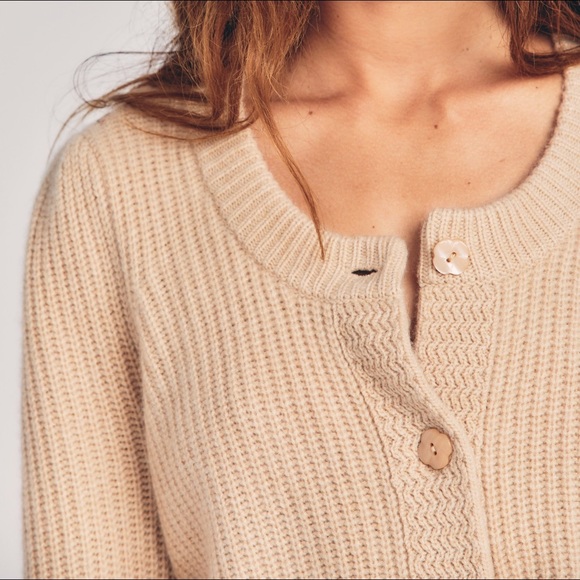 LoveShackFancy Branton Cashmere Cropped Cardigan - Picture 2 of 8